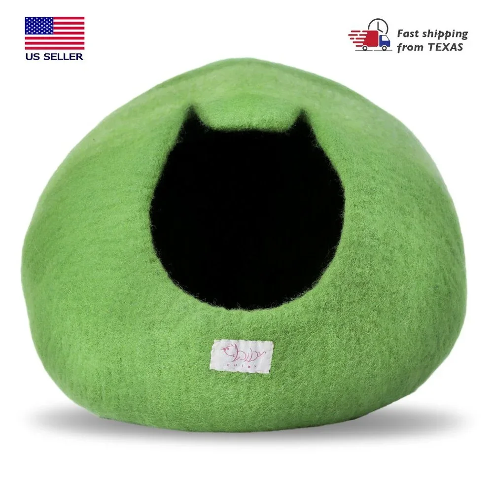 Premium Cat Bed Cave (Large/Medium) - Eco Friendly 100% Merino Wool Beds for Cat